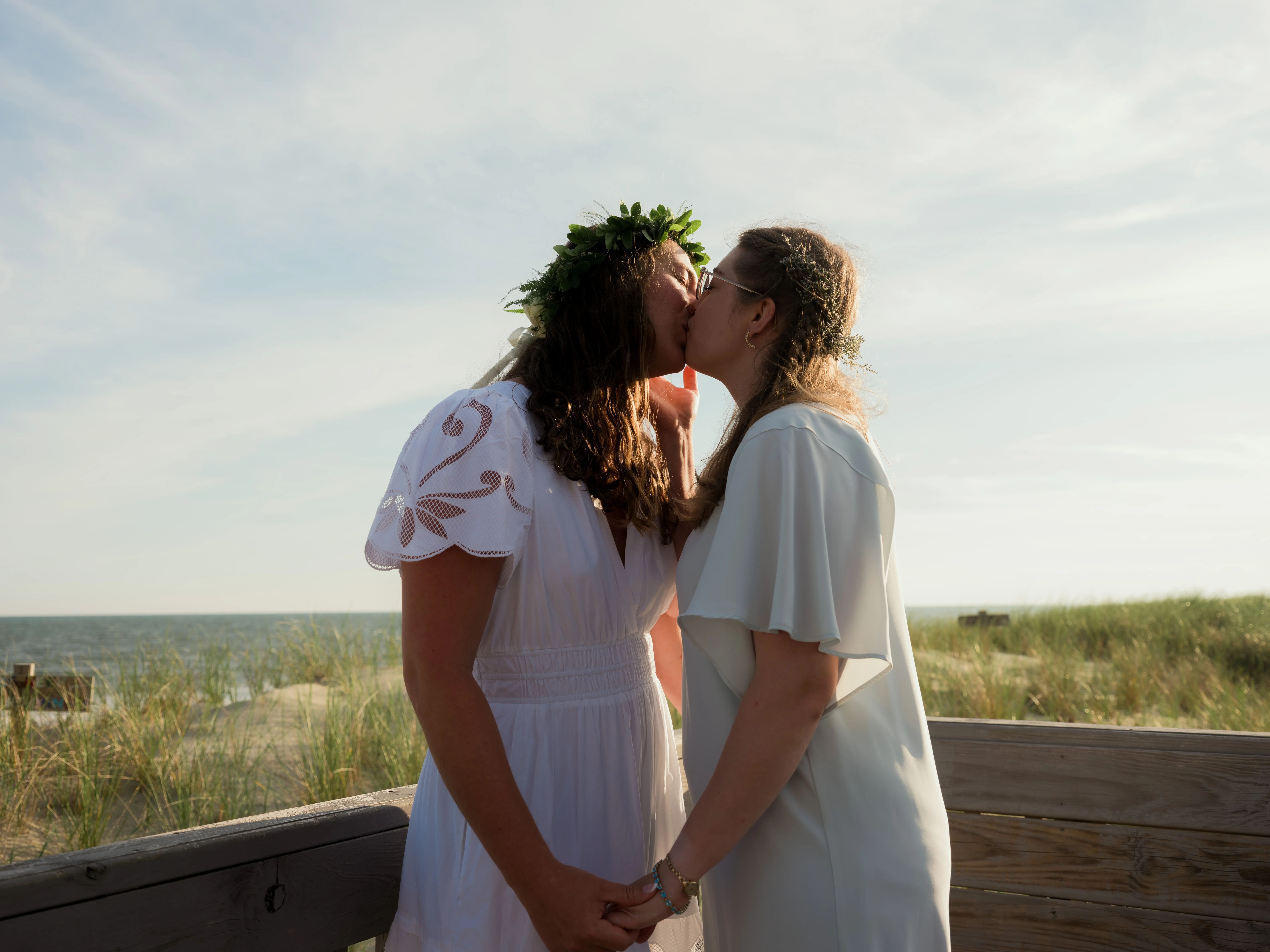 Emotional wedding couple portrait